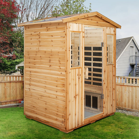 4-Person Far-Infrared Outdoor Sauna Room | Old Fir