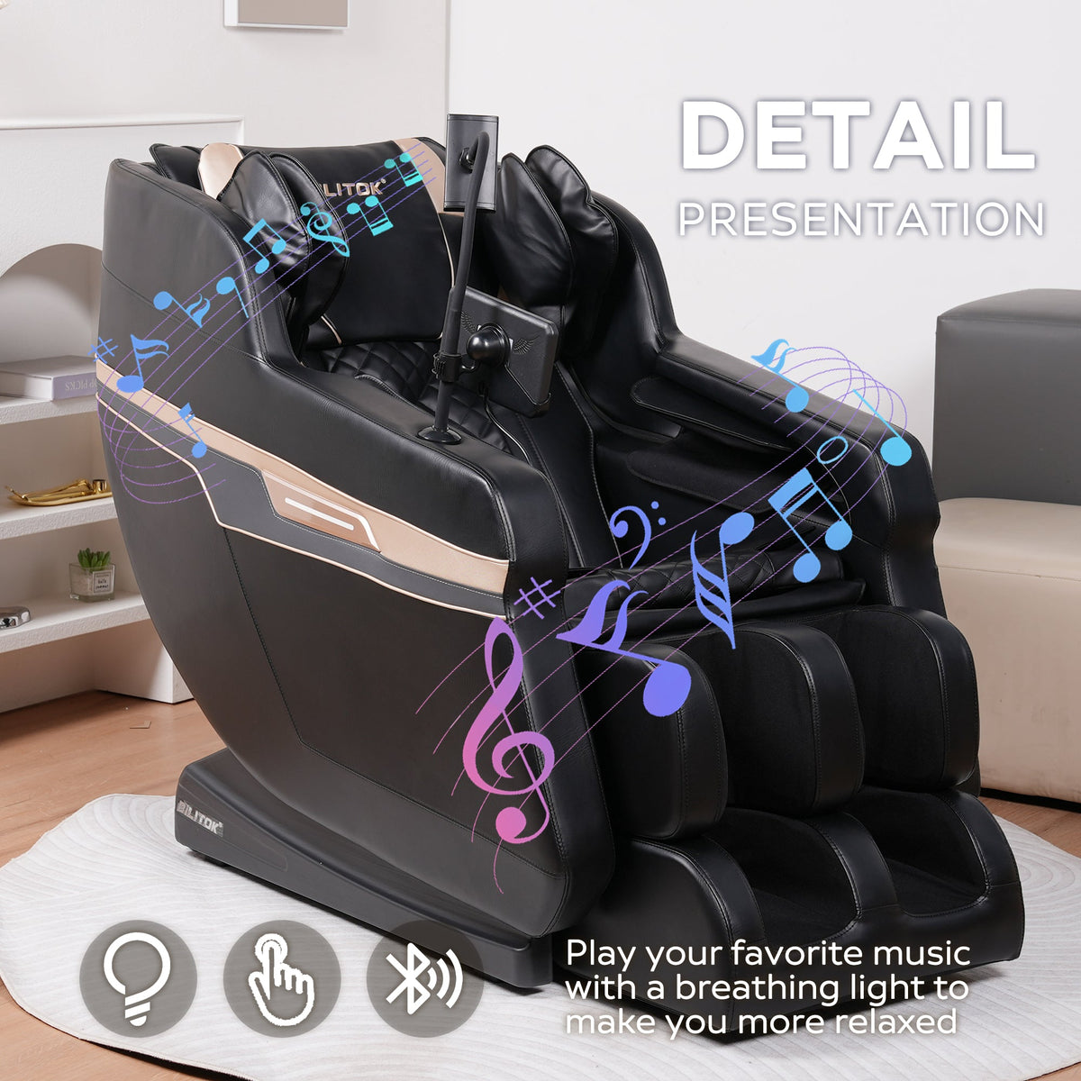 Zero Gravity Massage Chair Recliner with Full Body Air Pressure – PU Leather