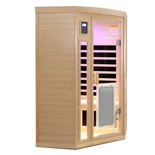 Low EMF Hemlock Wood Far-Infrared Two-Person Indoor Sauna