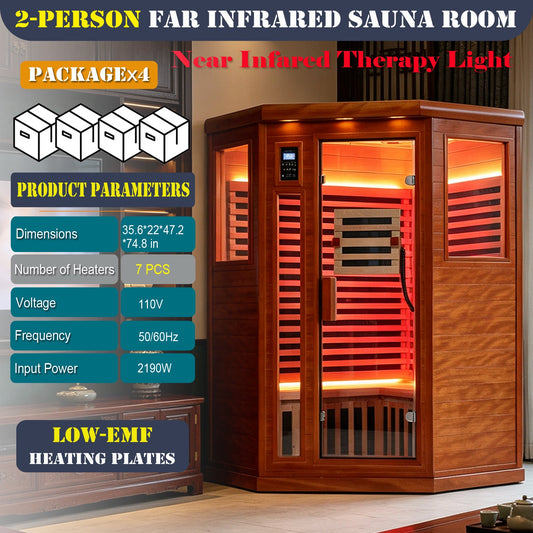 Two-Person Far Infrared Corner Sauna
