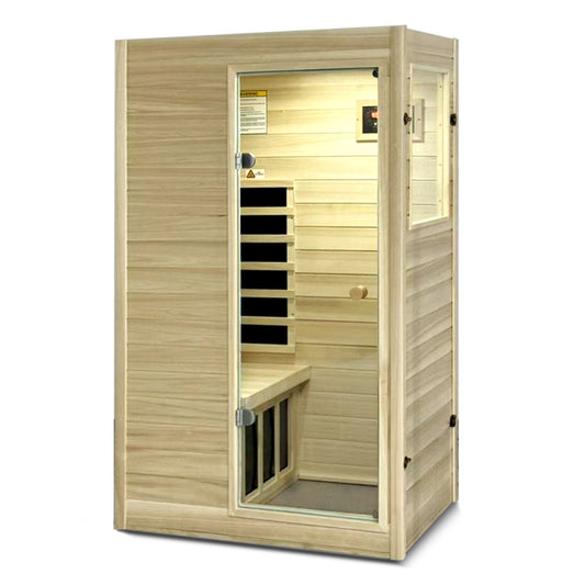 Far Infrared Home Sauna XY-909MA-R – European Aspen with 5 Heating Panels & Bluetooth