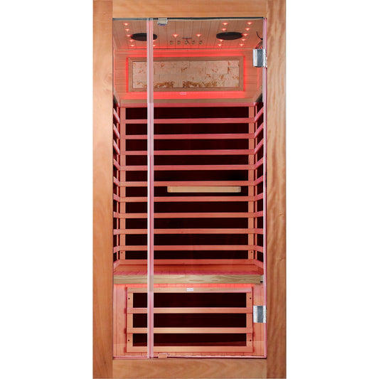 Single-Person Infrared Sauna Room – American White Oak