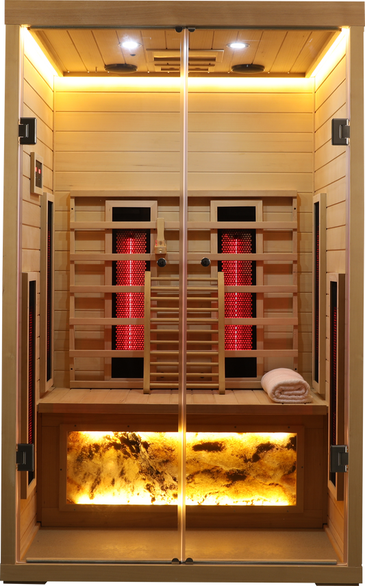 2-Person Hemlock Far-Infrared Sauna with Digital Controls