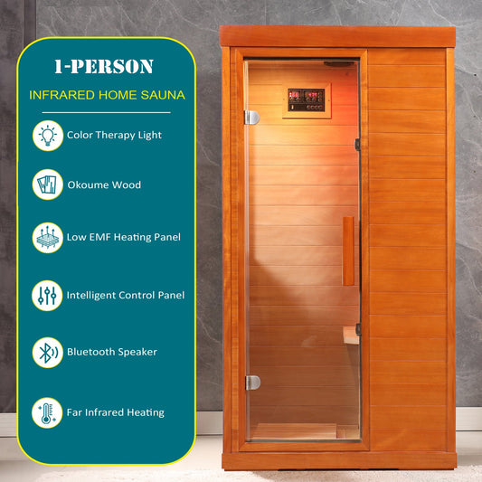 Infrared Indoor Dry Sauna Room with Bluetooth Audio & LCD Touch Control