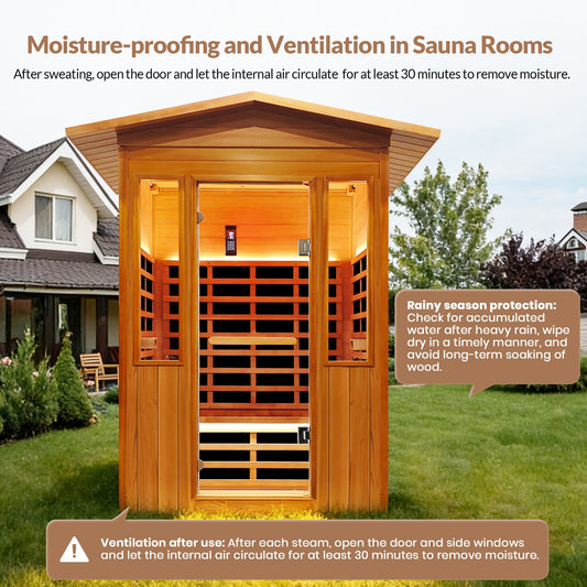 Far-Infrared Indoor Sauna Cabin – Red Cedar & Hemlock, 1800W