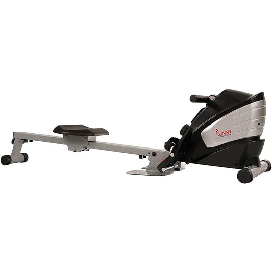 Sunny Health & Fitness Magnetic Rowing Machine with Digital Monitor, Foldable, Tablet Holder