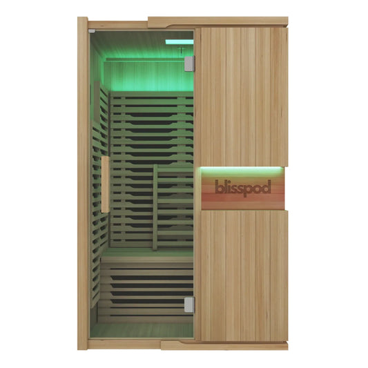 Blisspod Milano 2-Person Full Spectrum Infrared Sauna | Canadian Hemlock | Ultra Low EMF | Chromotherapy