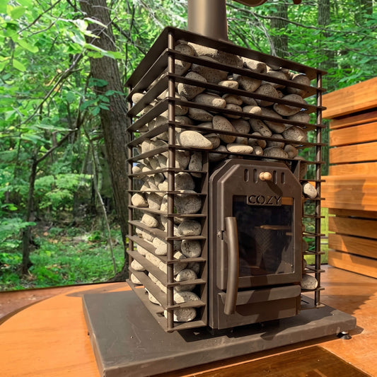 Cozy Heat Quattro Wood-Fired Sauna Stove with Sauna Stones – 12kW or 18kW