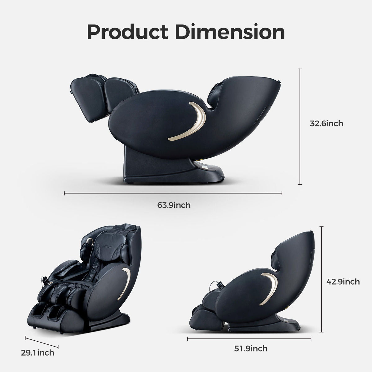 Bosscare 3D Zero Gravity Massage Chair – Full Body Shiatsu Recliner with App Control