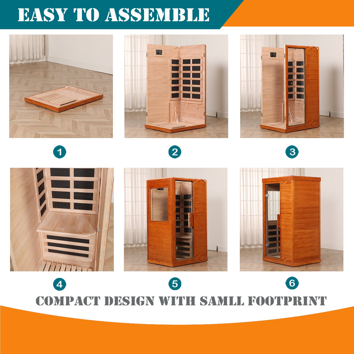 Infrared Indoor Dry Sauna Room with Bluetooth Audio & LCD Touch Control