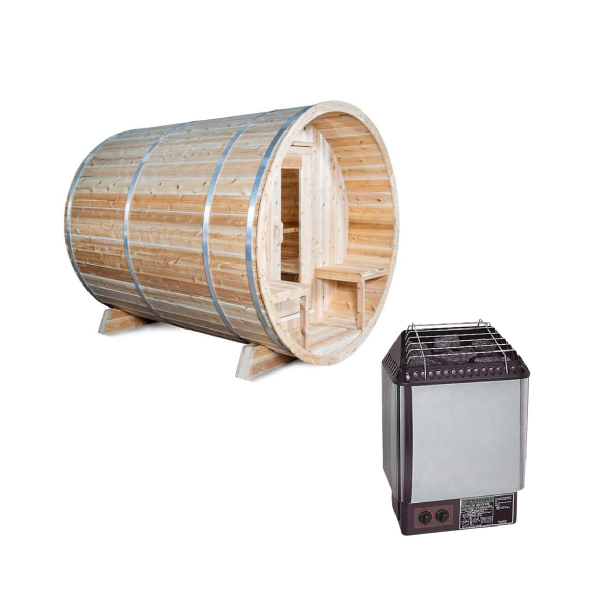 Dundalk Leisurecraft Serenity Barrel Sauna | 4-Person | Eastern White Cedar | CTC2245W