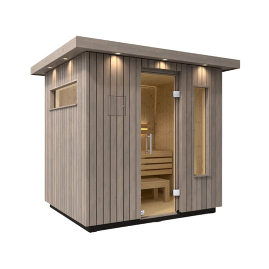 Kohler C2 Outdoor Sauna Kit – Weathered Grey Spruce | 3, 5 & 6 Person