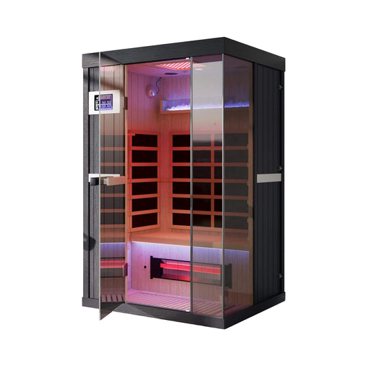Thermora Pandora 2-Person Indoor Infrared Sauna | Red Light Therapy & Himalayan Salt Panels (SAK67305)