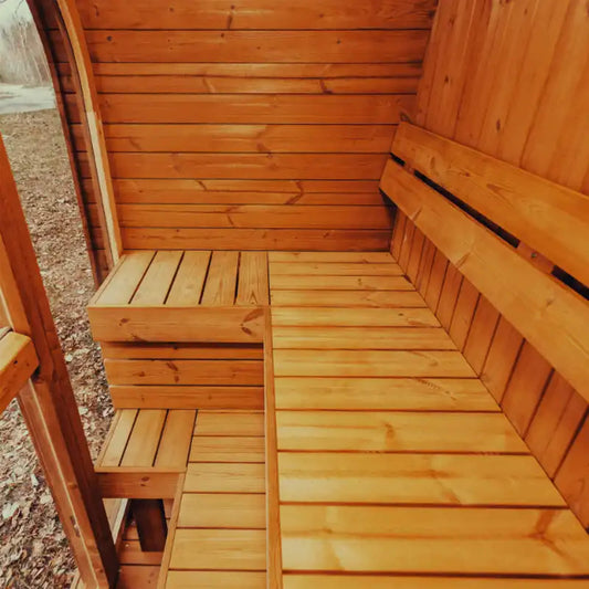 3-Person Outdoor Scandinavian ThermoWood Cube Sauna Kit with LED Lighting – SAK47582