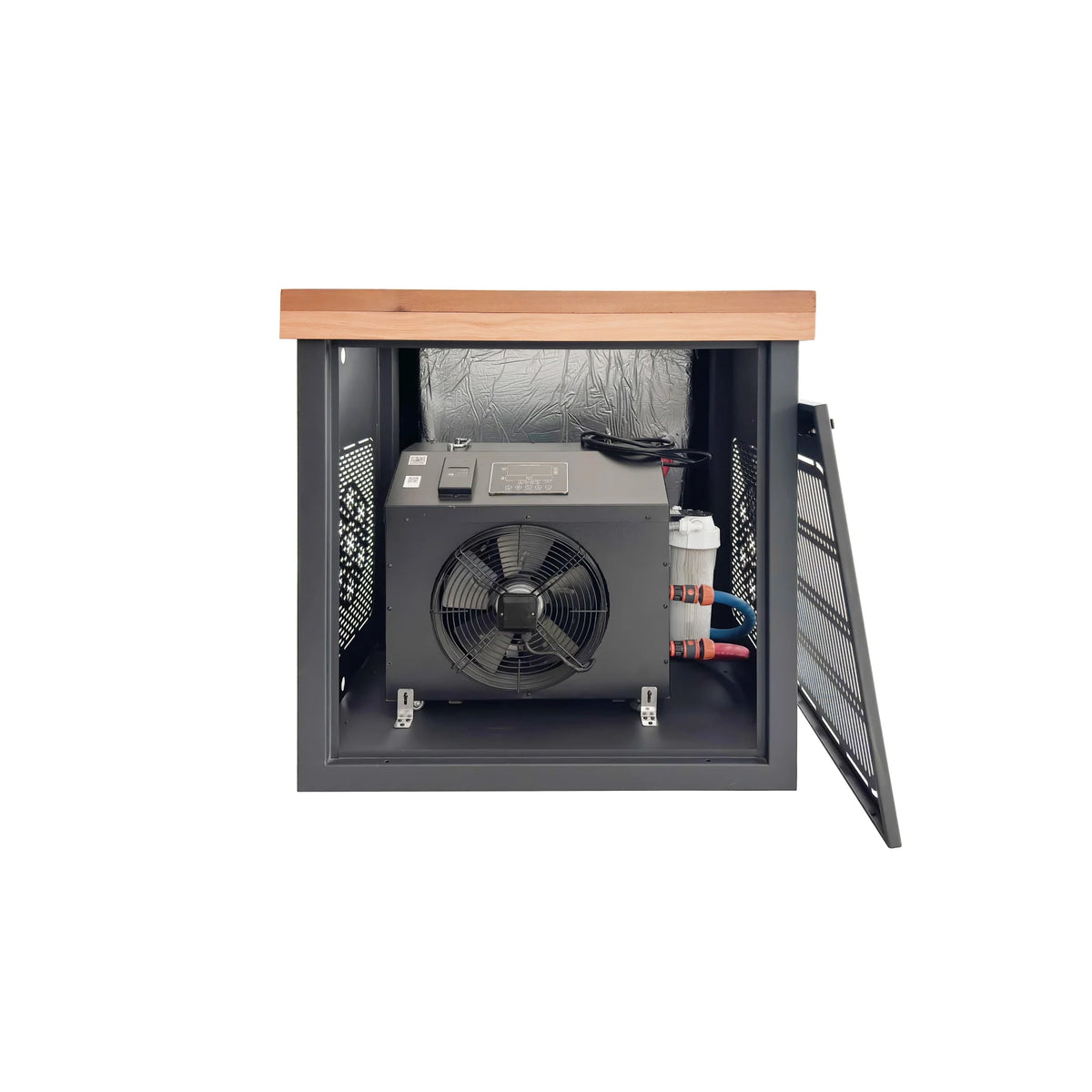 Stainless Steel Cold Plunge Pool With Integrated Chiller | Cedar Surround