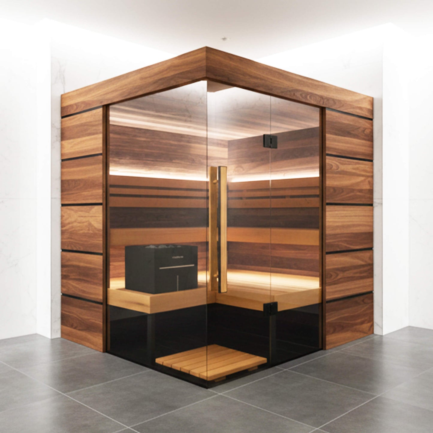 ThermaSol Astra 4-Person Indoor Sauna | Semi-Panoramic Glass Cabin