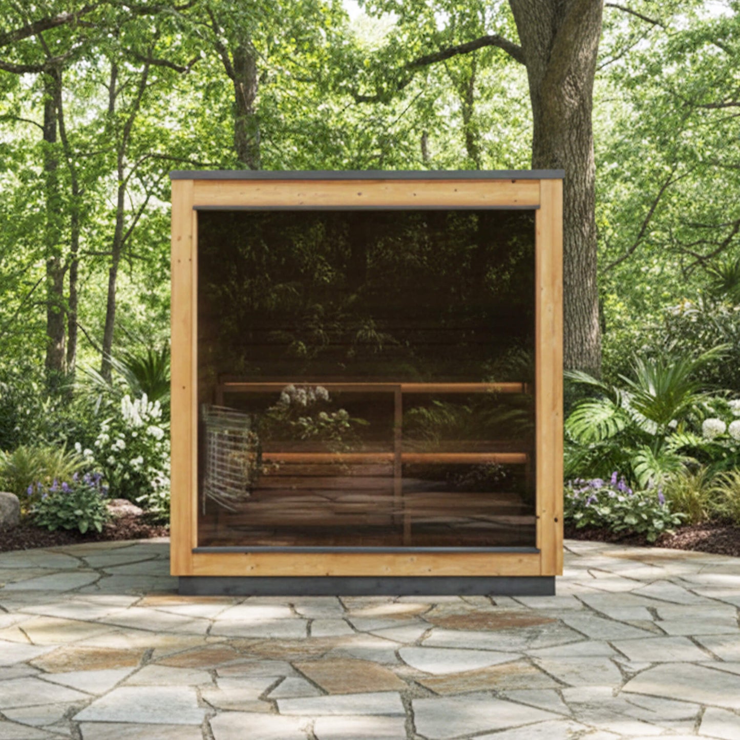 ThermaSol Nordic Dawn 4-Person Fully Assembled Outdoor Sauna Cabin