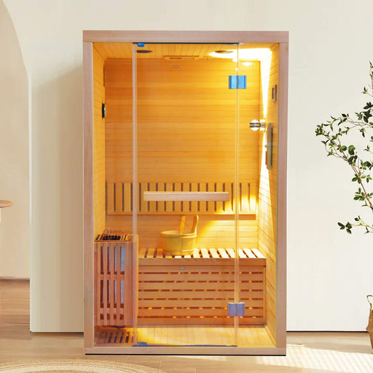 Thermora Alpine 2-Person 3KW Hemlock Wood Sauna with LED Light