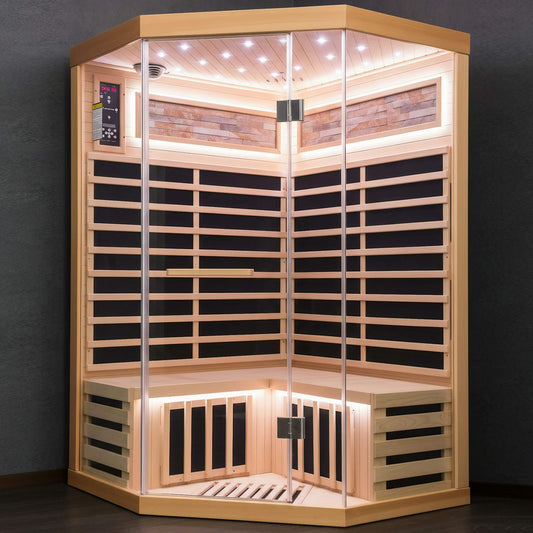 Thermora Premium Canadian Hemlock 2-Person Indoor Infrared Sauna with Glass Front