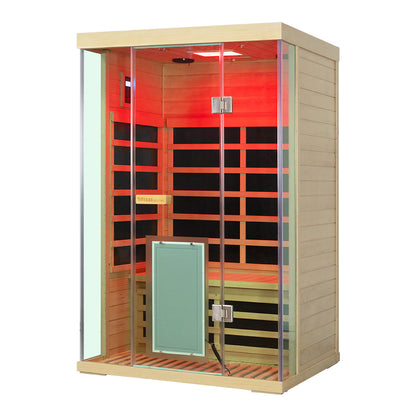 2-Person Hemlock Full-Glass Sauna – Wizzisaunas SH02