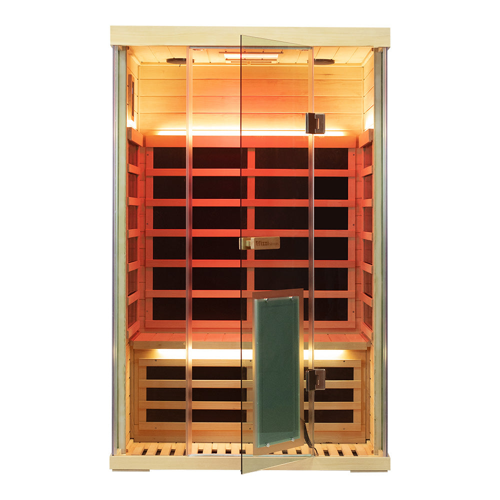 2-Person Hemlock Full-Glass Sauna – Wizzisaunas SH02