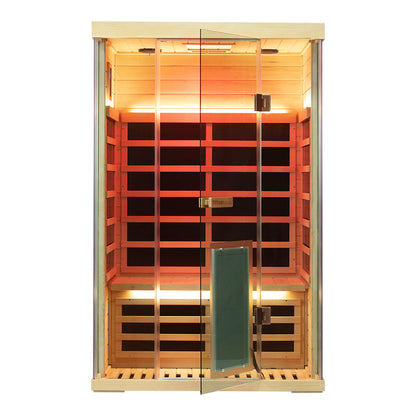 2-Person Hemlock Full-Glass Sauna – Wizzisaunas SH02