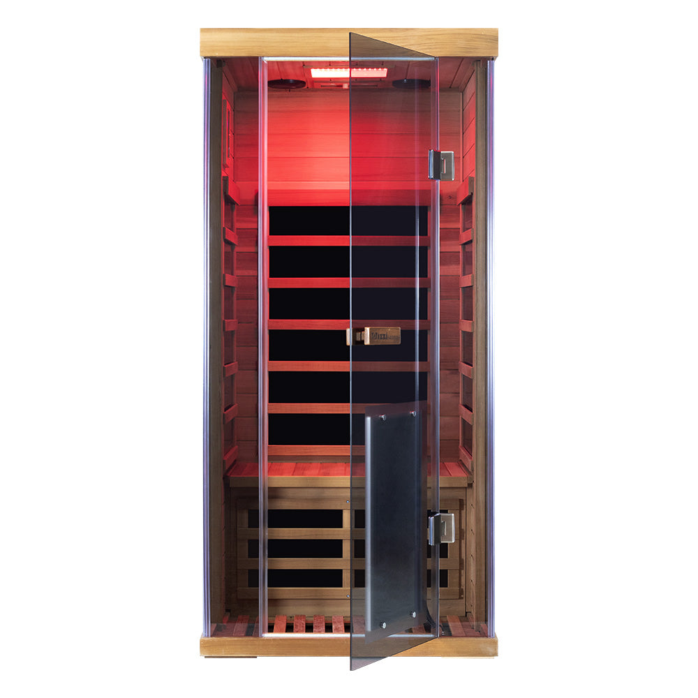 1-Person Red Cedar Full-Glass Sauna Wizzisaunas SR01