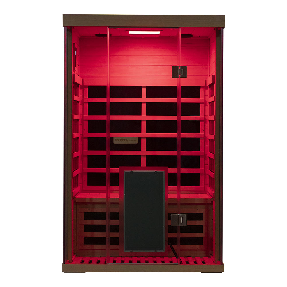 2-Person Hemlock Full-Glass Sauna – Wizzisaunas SH02