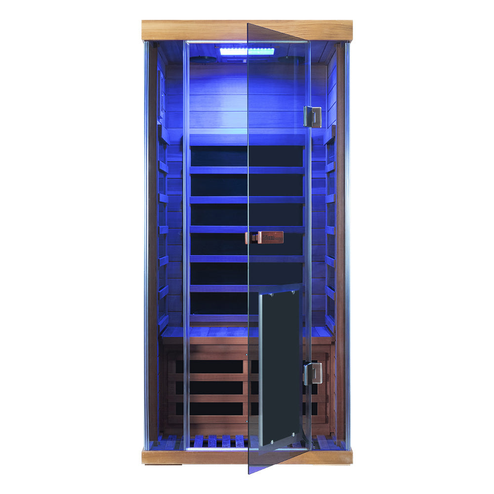 1-Person Red Cedar Full-Glass Sauna Wizzisaunas SR01