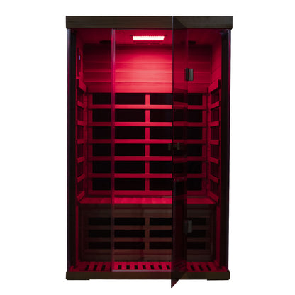 2-Person Red Cedar Full-Glass Sauna – Wizzisaunas SR02