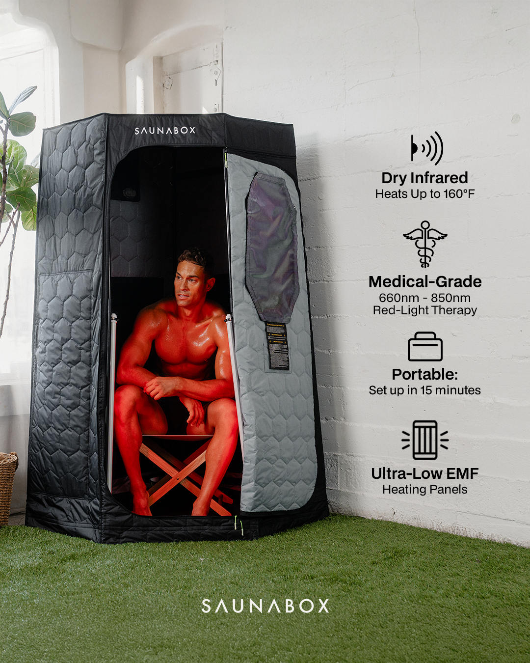 SaunaBox® Pulse PRO: Infrared Sauna with Red-light Therapy