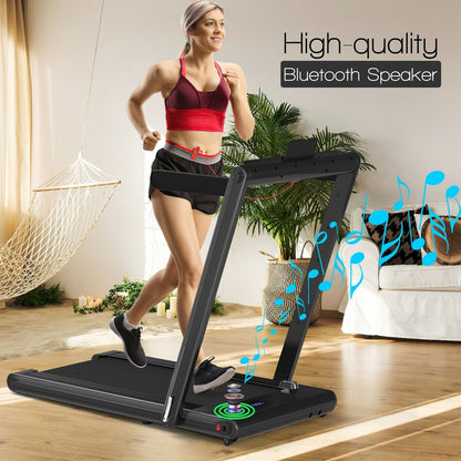 2-in-1 Folding Treadmill with Under-Desk Walking & Running Modes