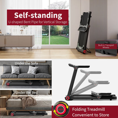 3.75HP Folding Treadmill with App Control and 12 Preset Programs