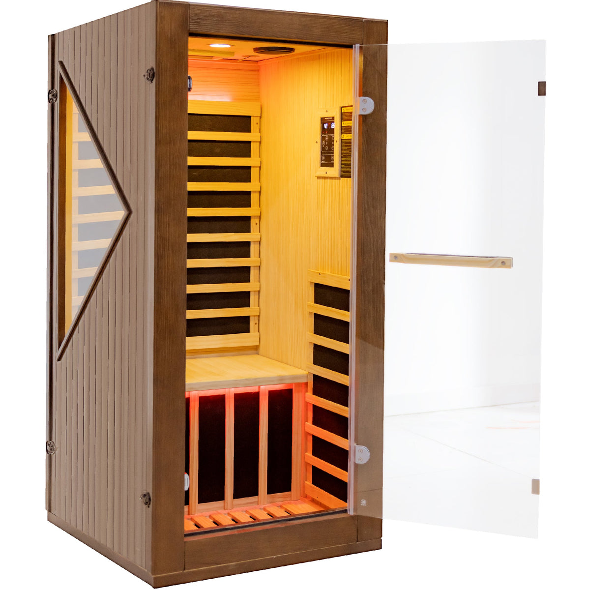 1090W Indoor Pine Sauna with Six Heating Plates