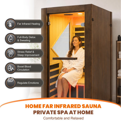 1090W Indoor Pine Sauna with Six Heating Plates