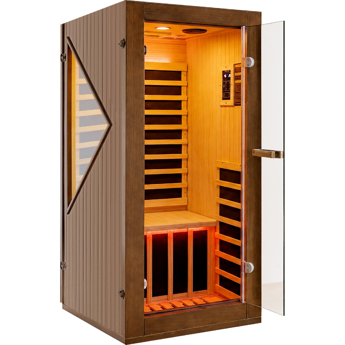 1090W Indoor Pine Sauna with Six Heating Plates