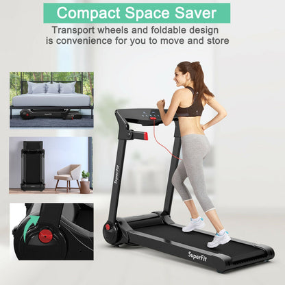 3HP Folding Treadmill with Bluetooth Speaker – Home & Office