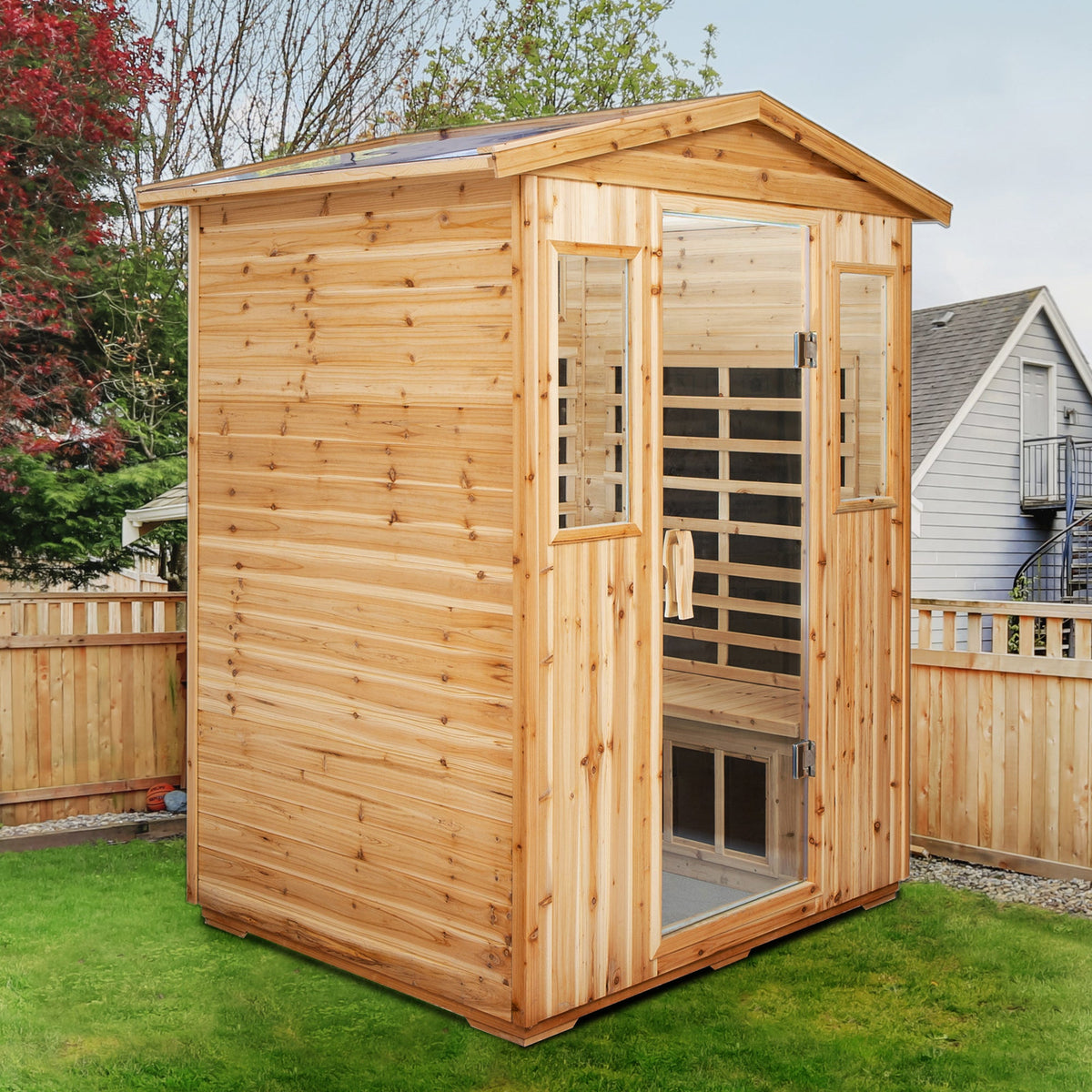 4-Person Far-Infrared Outdoor Sauna Room | Old Fir