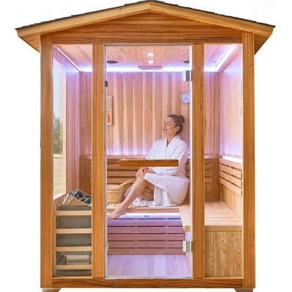 6000W Outdoor Traditional Steam Sauna for 4 People