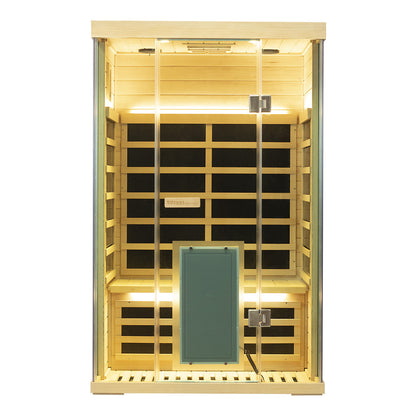 2-Person Hemlock Full-Glass Sauna – Wizzisaunas SH02