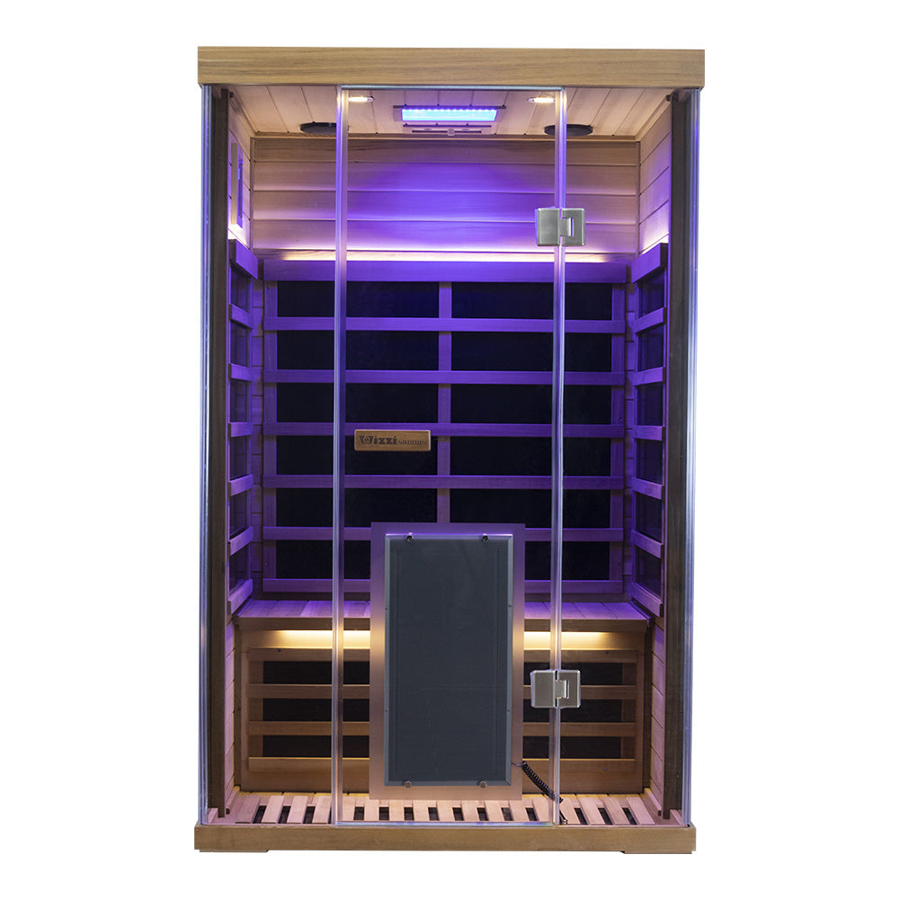 2-Person Red Cedar Full-Glass Sauna – Wizzisaunas SR02