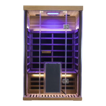 2-Person Red Cedar Full-Glass Sauna – Wizzisaunas SR02