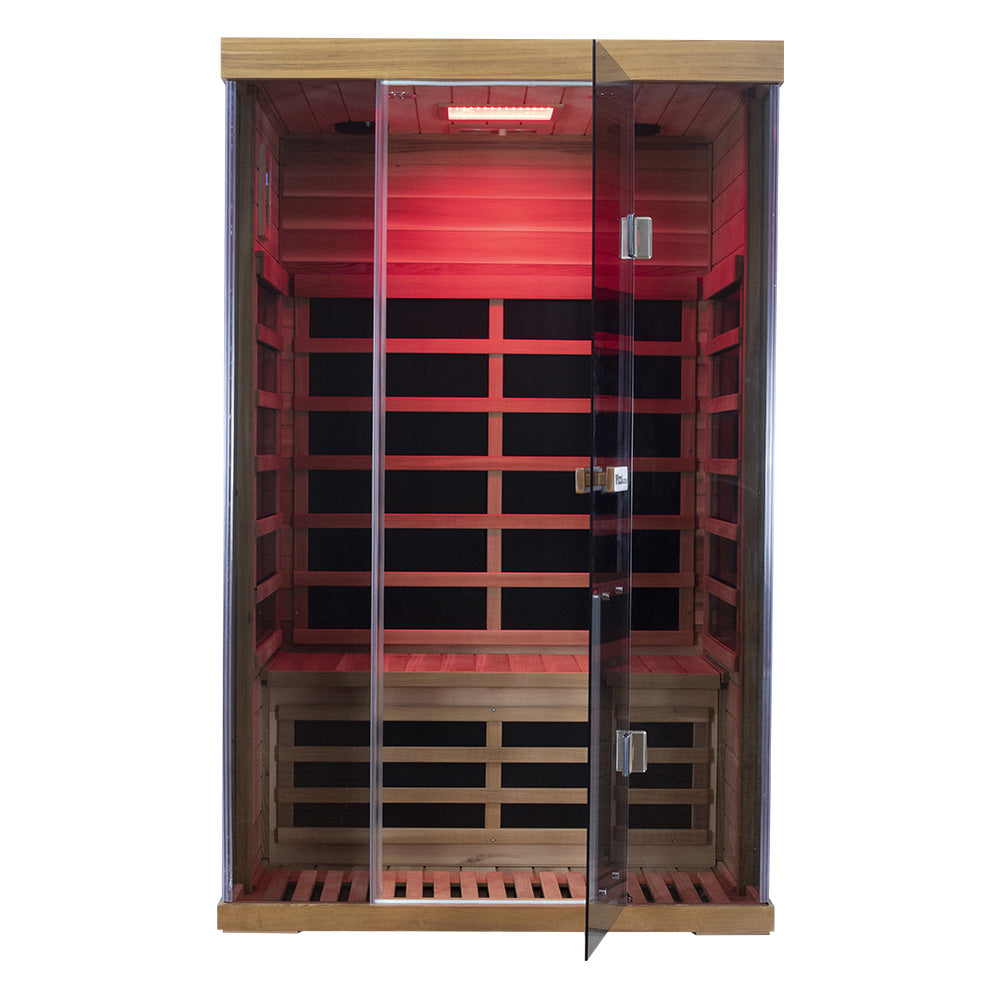 2-Person Red Cedar Full-Glass Sauna – Wizzisaunas SR02