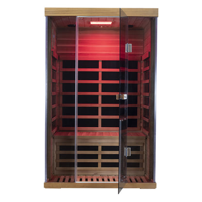 2-Person Red Cedar Full-Glass Sauna – Wizzisaunas SR02