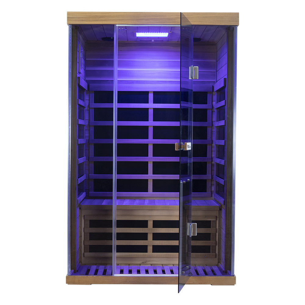 2-Person Red Cedar Full-Glass Sauna – Wizzisaunas SR02