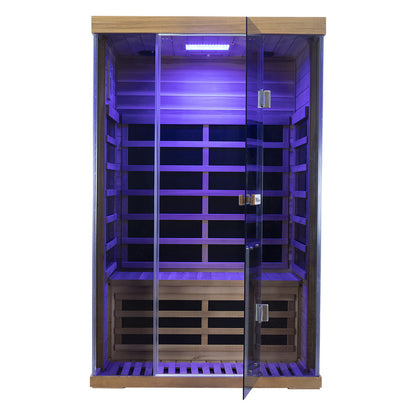 2-Person Red Cedar Full-Glass Sauna – Wizzisaunas SR02