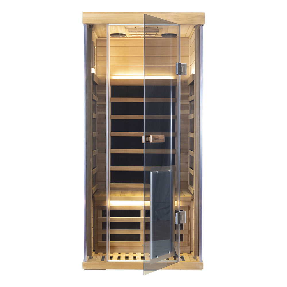 1-Person Red Cedar Full-Glass Sauna Wizzisaunas SR01