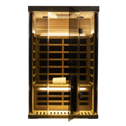 2-Person Red Cedar Full-Glass Sauna – Wizzisaunas SR02
