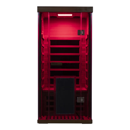 1-Person Red Cedar Full-Glass Sauna Wizzisaunas SR01