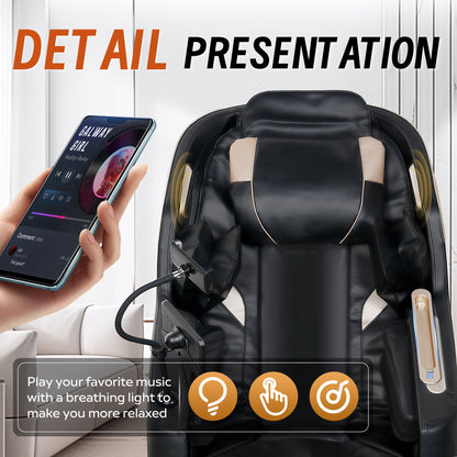 Full-Body Massage Chair with Bluetooth & Zero-Gravity Recliner